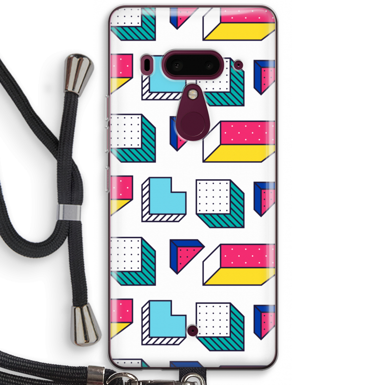 8-bit N°7: HTC U12+ Transparant Hoesje met koord