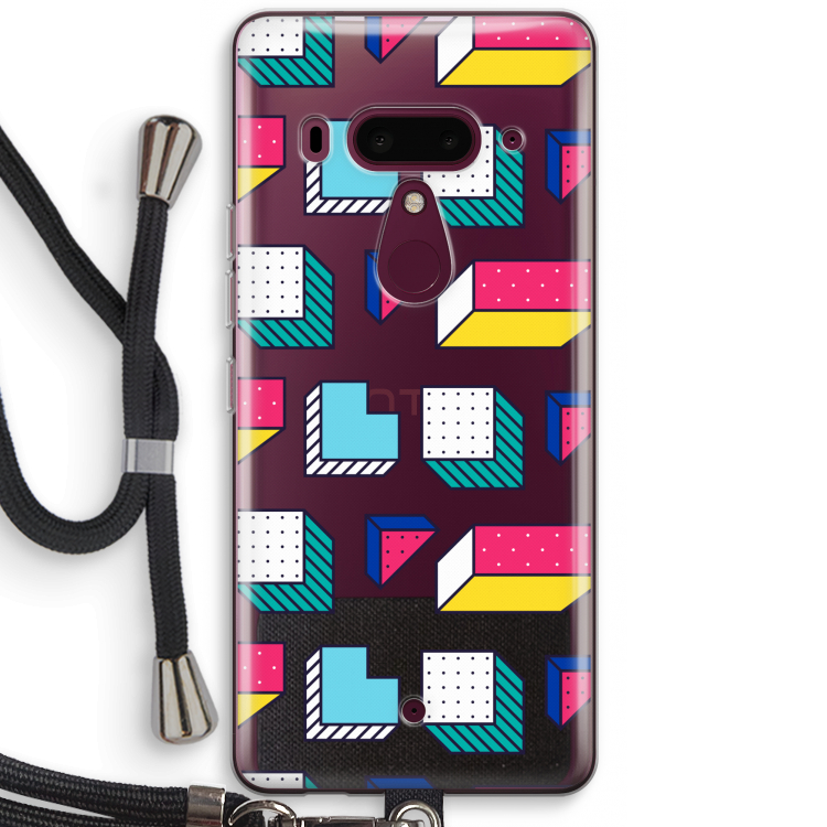 8-bit N°7: HTC U12+ Transparant Hoesje met koord