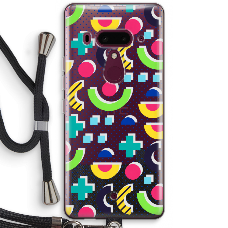 8-bit N°1: HTC U12+ Transparant Hoesje met koord