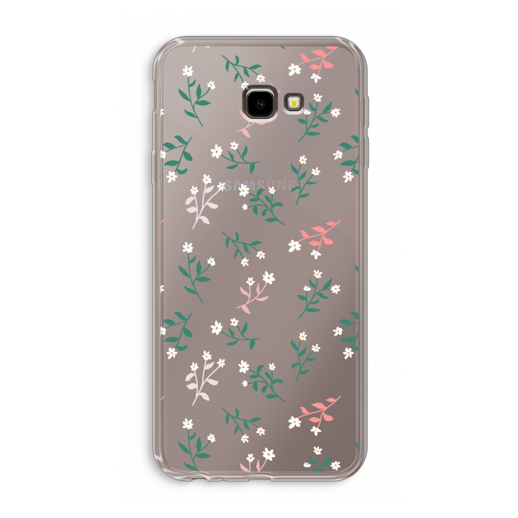 Small white flowers: Samsung Galaxy J4 Plus Transparant Hoesje