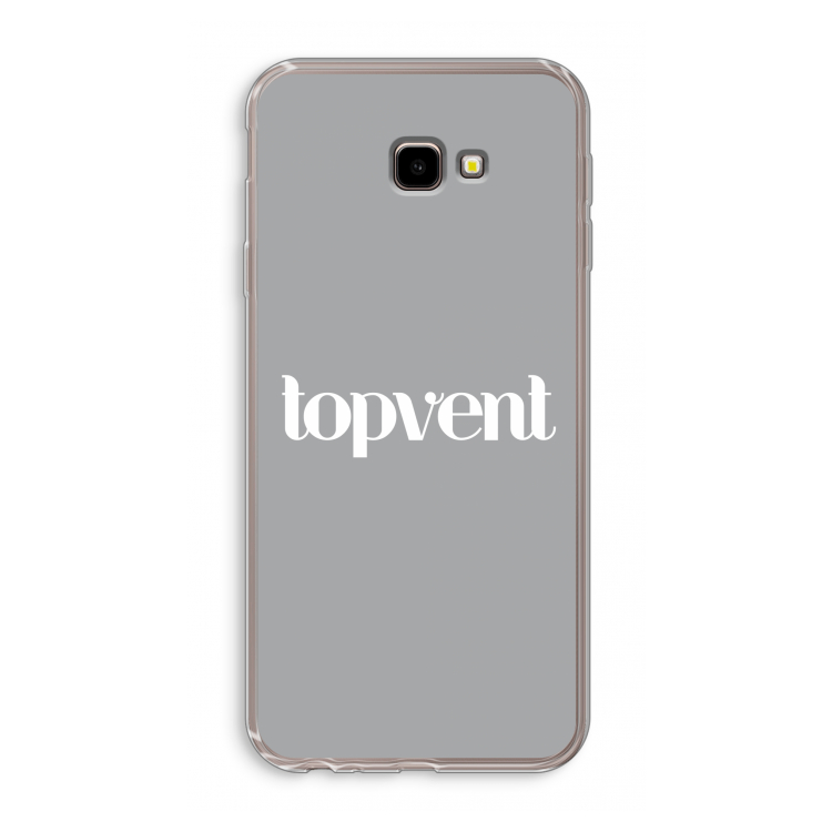 Topvent Grijs Wit: Samsung Galaxy J4 Plus Transparant Hoesje
