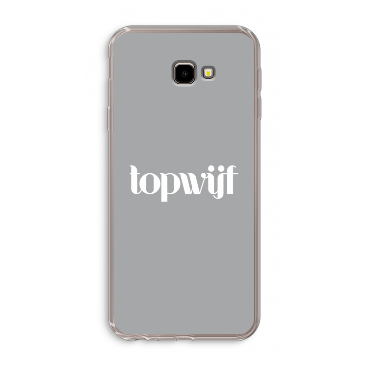 Topwijf Grijs Wit: Samsung Galaxy J4 Plus Transparant Hoesje