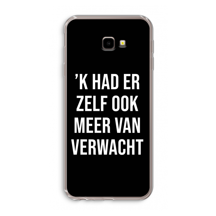 Meer verwacht - Zwart: Samsung Galaxy J4 Plus Transparant Hoesje