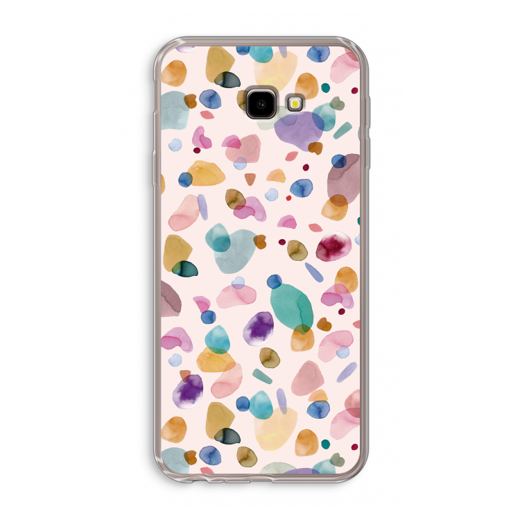 Terrazzo Memphis Pink: Samsung Galaxy J4 Plus Transparant Hoesje