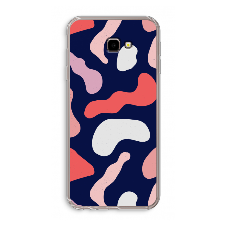 Memphis Shapes Pink: Samsung Galaxy J4 Plus Transparant Hoesje