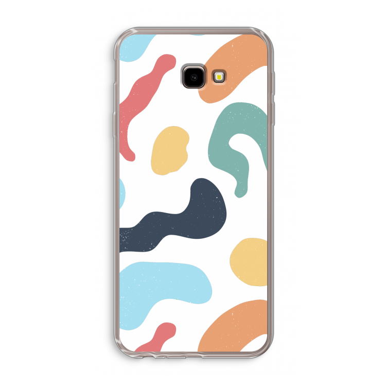 Memphis Shapes Blue: Samsung Galaxy J4 Plus Transparant Hoesje