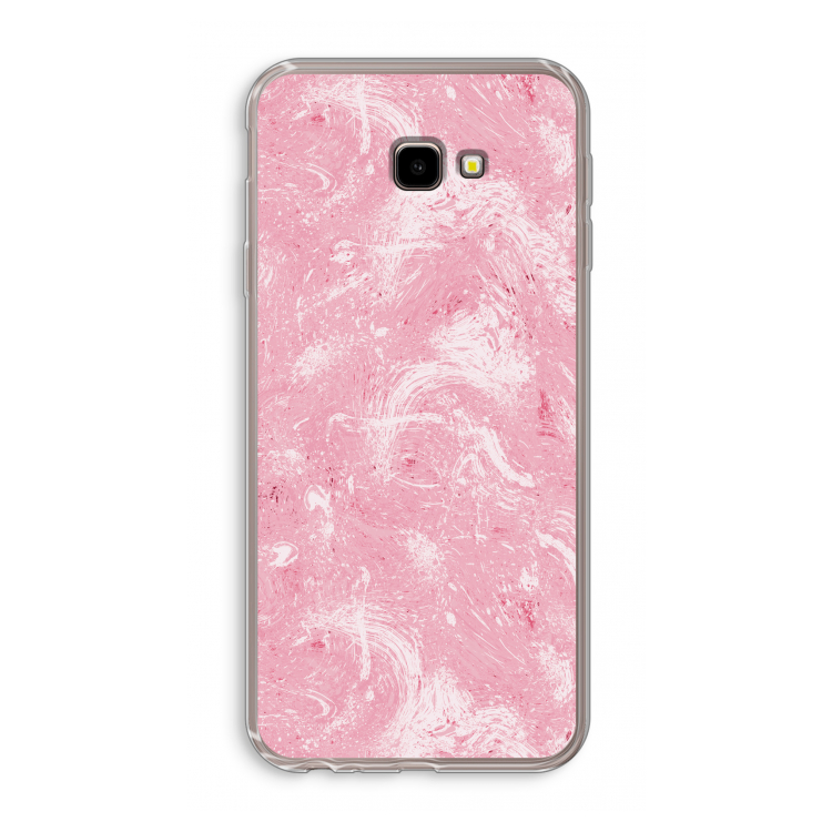 Abstract Painting Pink: Samsung Galaxy J4 Plus Transparant Hoesje