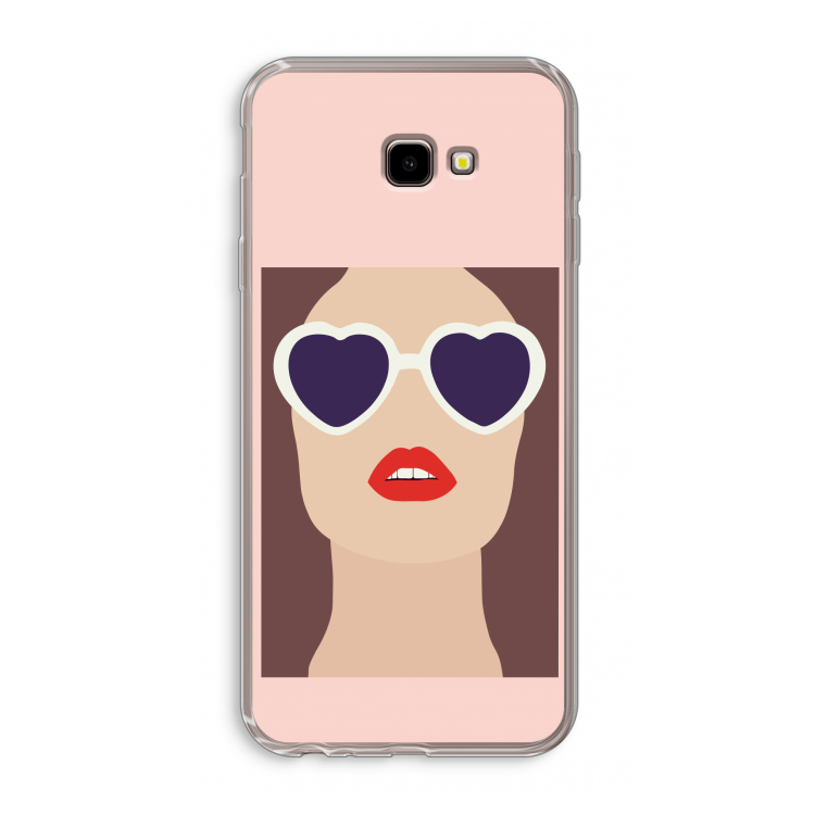 Red lips: Samsung Galaxy J4 Plus Transparant Hoesje