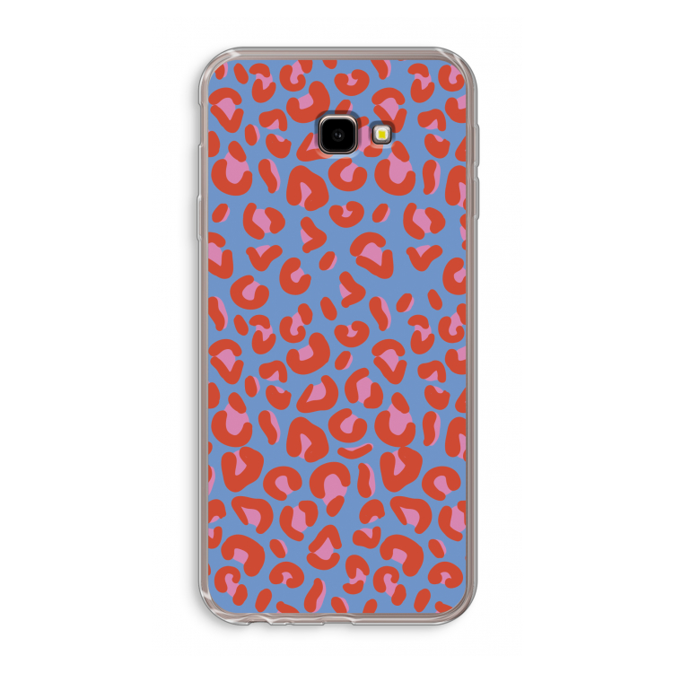 Leopard blue: Samsung Galaxy J4 Plus Transparant Hoesje