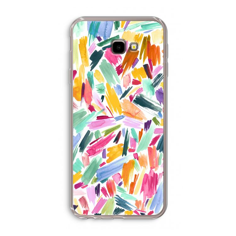 Watercolor Brushstrokes: Samsung Galaxy J4 Plus Transparant Hoesje
