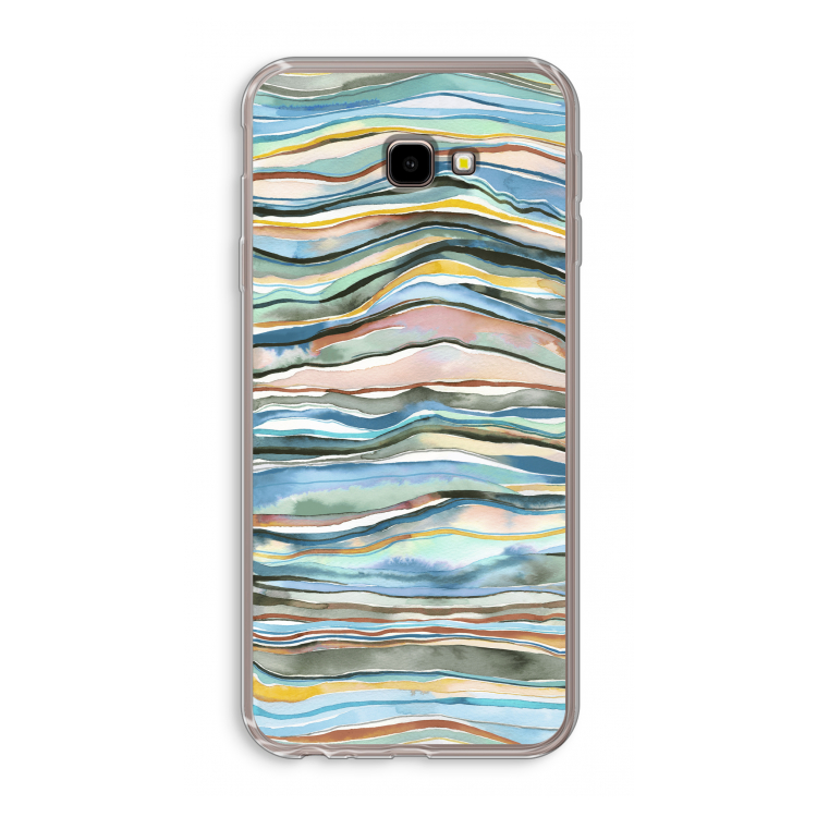 Watercolor Agate: Samsung Galaxy J4 Plus Transparant Hoesje