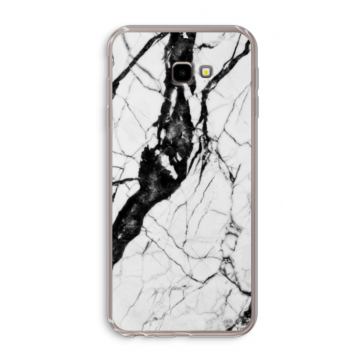 Witte marmer 2: Samsung Galaxy J4 Plus Transparant Hoesje