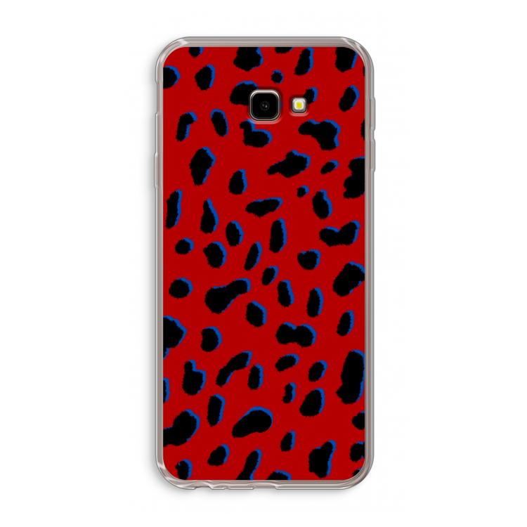 Red Leopard: Samsung Galaxy J4 Plus Transparant Hoesje