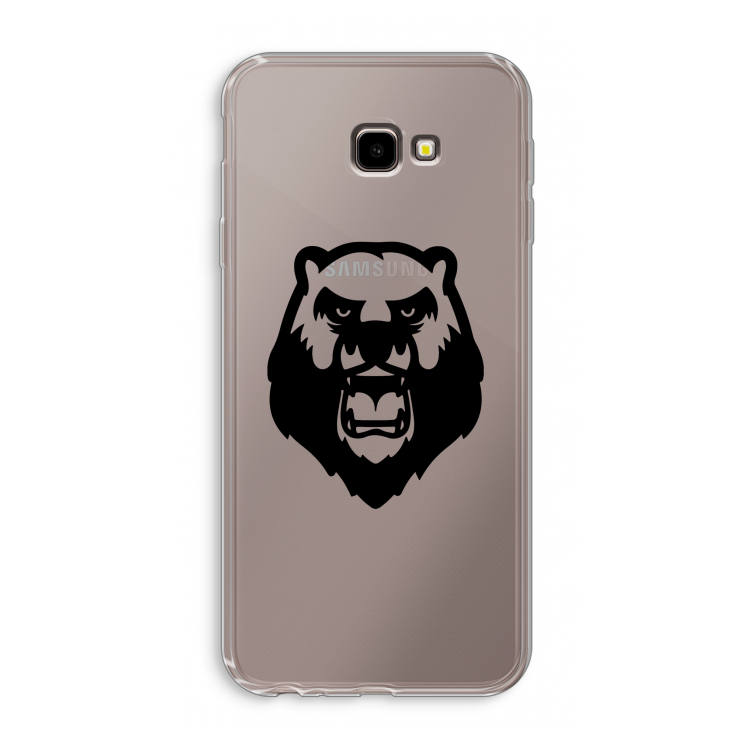 Angry Bear (black): Samsung Galaxy J4 Plus Transparant Hoesje