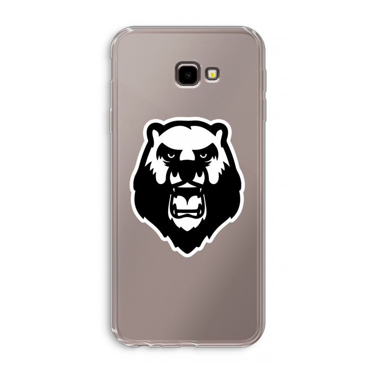 Angry Bear (white): Samsung Galaxy J4 Plus Transparant Hoesje
