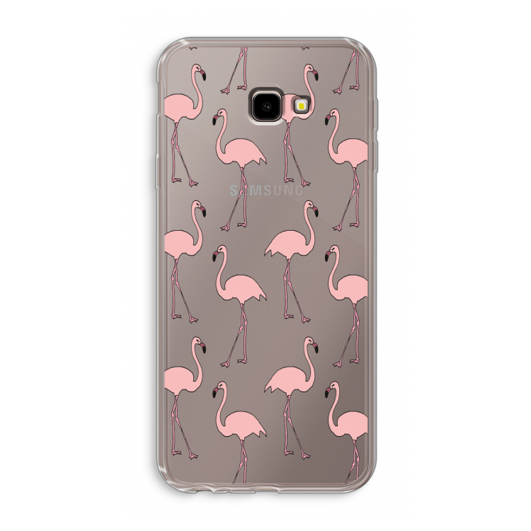 Anything Flamingoes: Samsung Galaxy J4 Plus Transparant Hoesje