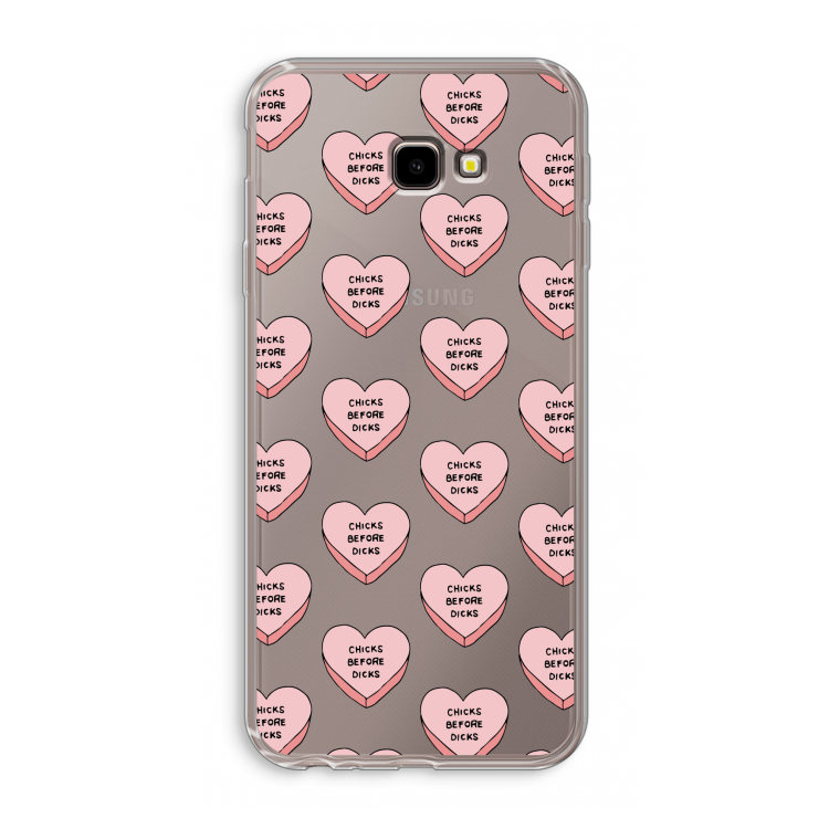 Chicks before dicks: Samsung Galaxy J4 Plus Transparant Hoesje