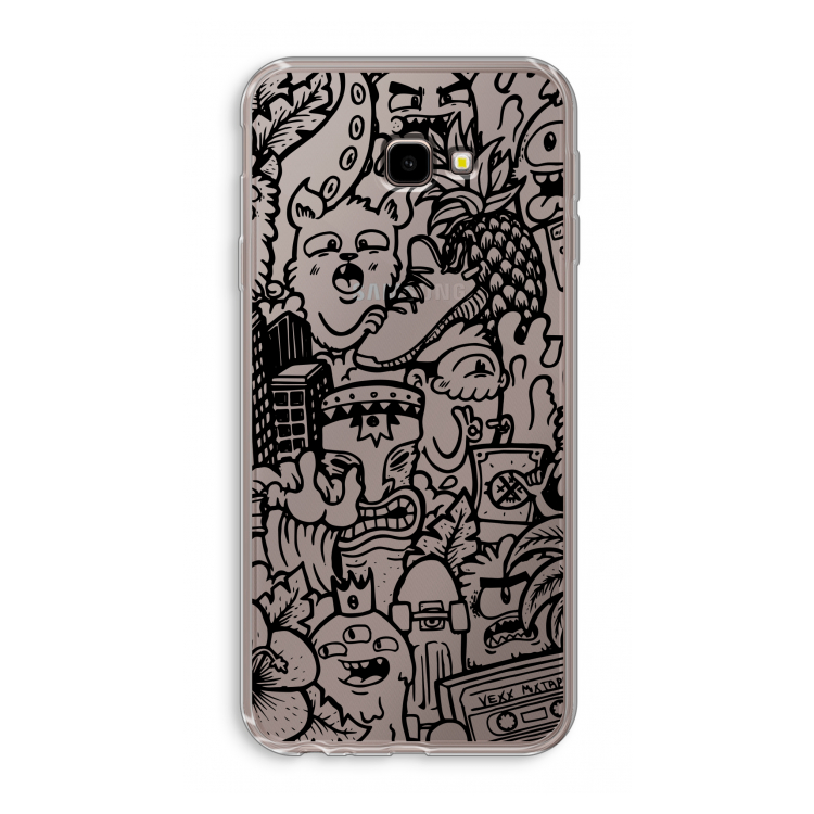 Vexx Black Mixtape: Samsung Galaxy J4 Plus Transparant Hoesje