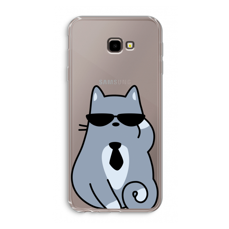 Cool cat: Samsung Galaxy J4 Plus Transparant Hoesje