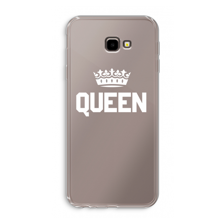 Queen zwart: Samsung Galaxy J4 Plus Transparant Hoesje