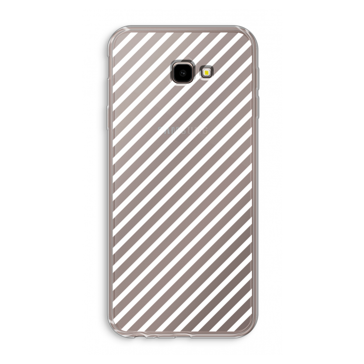 Strepen zwart-wit: Samsung Galaxy J4 Plus Transparant Hoesje