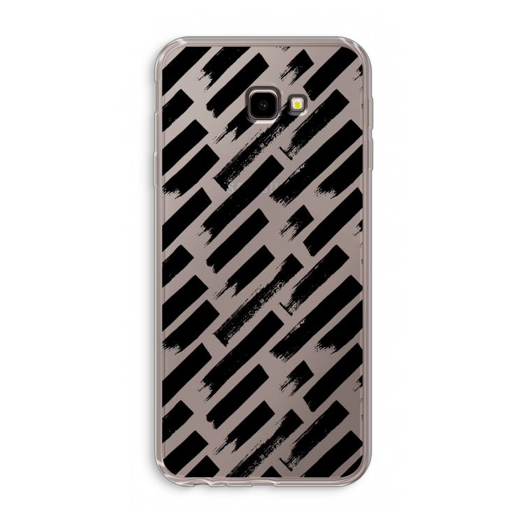 Zwarte vegen: Samsung Galaxy J4 Plus Transparant Hoesje