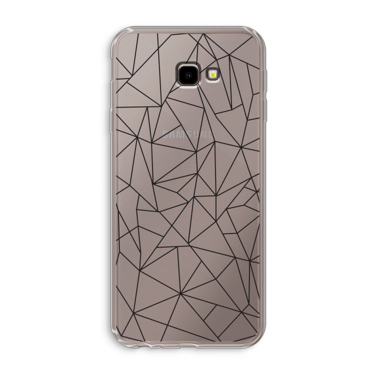 Geometrische lijnen zwart: Samsung Galaxy J4 Plus Transparant Hoesje