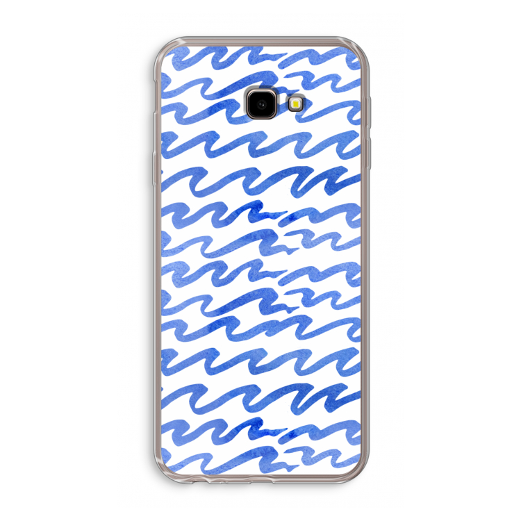 Blauwe golven: Samsung Galaxy J4 Plus Transparant Hoesje