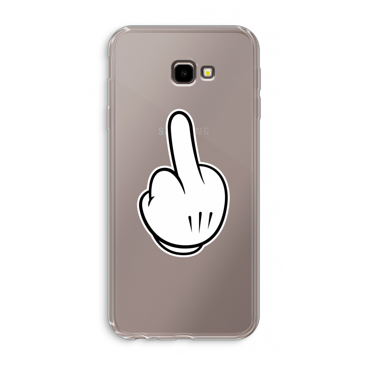 Middle finger white: Samsung Galaxy J4 Plus Transparant Hoesje