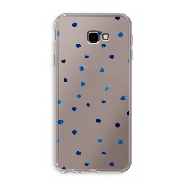 Blauwe stippen: Samsung Galaxy J4 Plus Transparant Hoesje