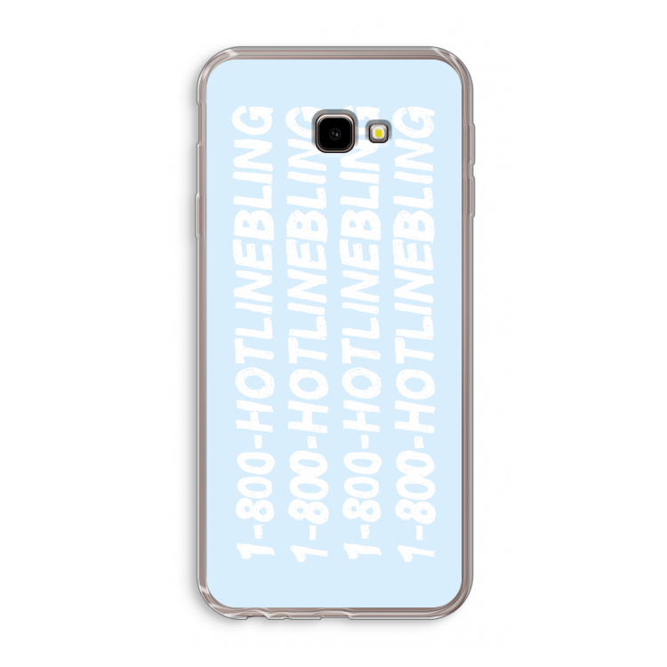 Hotline bling blue: Samsung Galaxy J4 Plus Transparant Hoesje