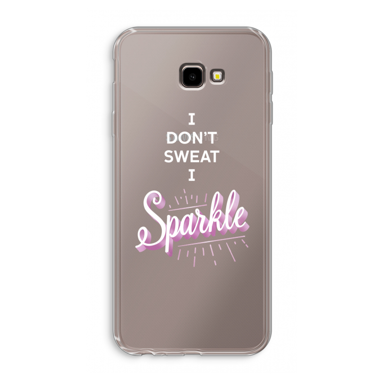 Sparkle quote: Samsung Galaxy J4 Plus Transparant Hoesje