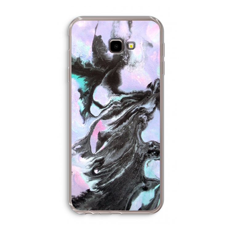 Pastel zwart: Samsung Galaxy J4 Plus Transparant Hoesje