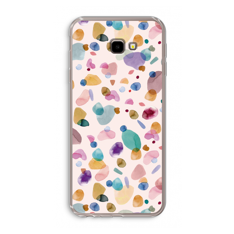 Terrazzo Memphis Pink: Samsung Galaxy J4 Plus Transparant Hoesje