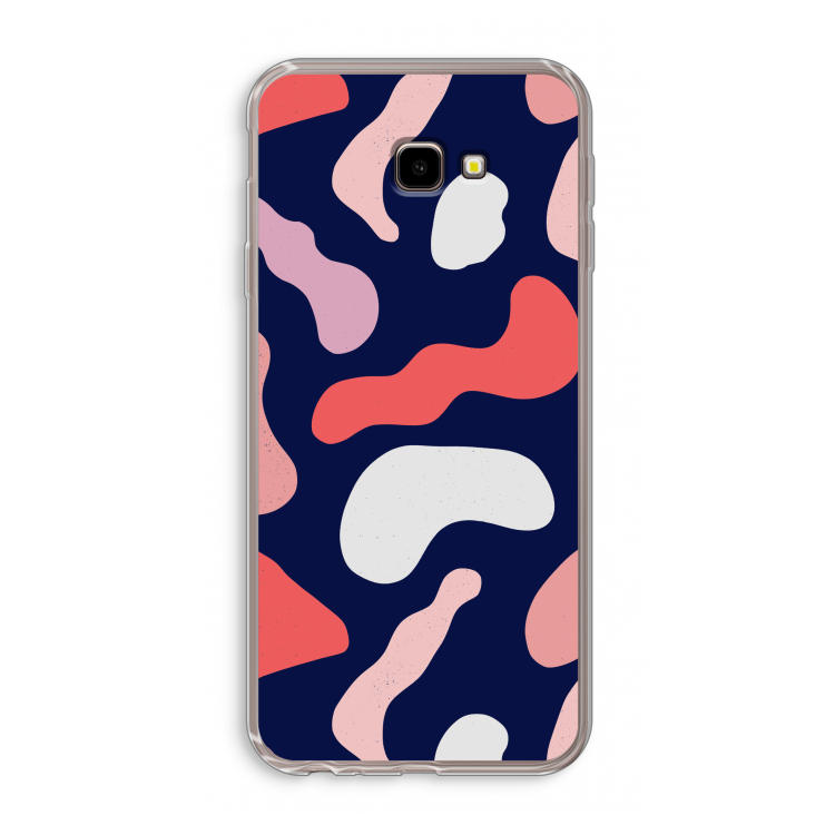 Memphis Shapes Pink: Samsung Galaxy J4 Plus Transparant Hoesje