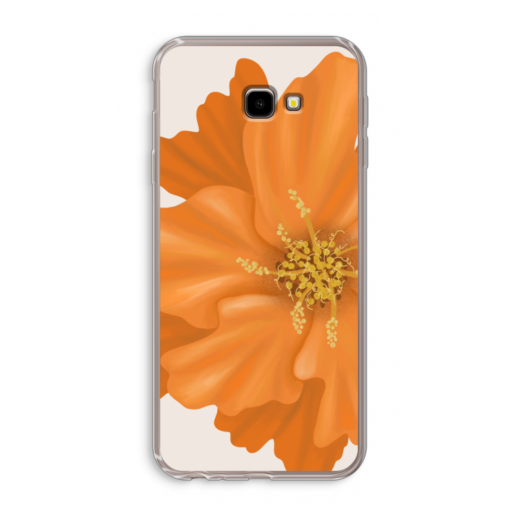 Orange Ellila flower: Samsung Galaxy J4 Plus Transparant Hoesje