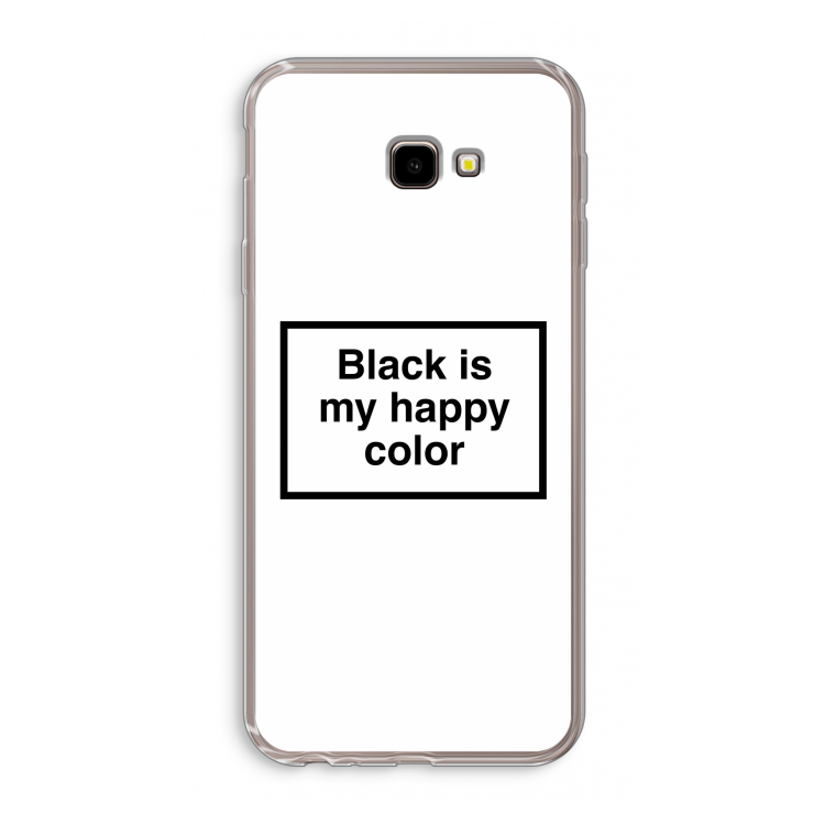 Black is my happy color: Samsung Galaxy J4 Plus Transparant Hoesje