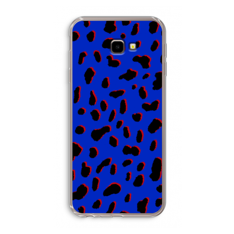Blue Leopard: Samsung Galaxy J4 Plus Transparant Hoesje