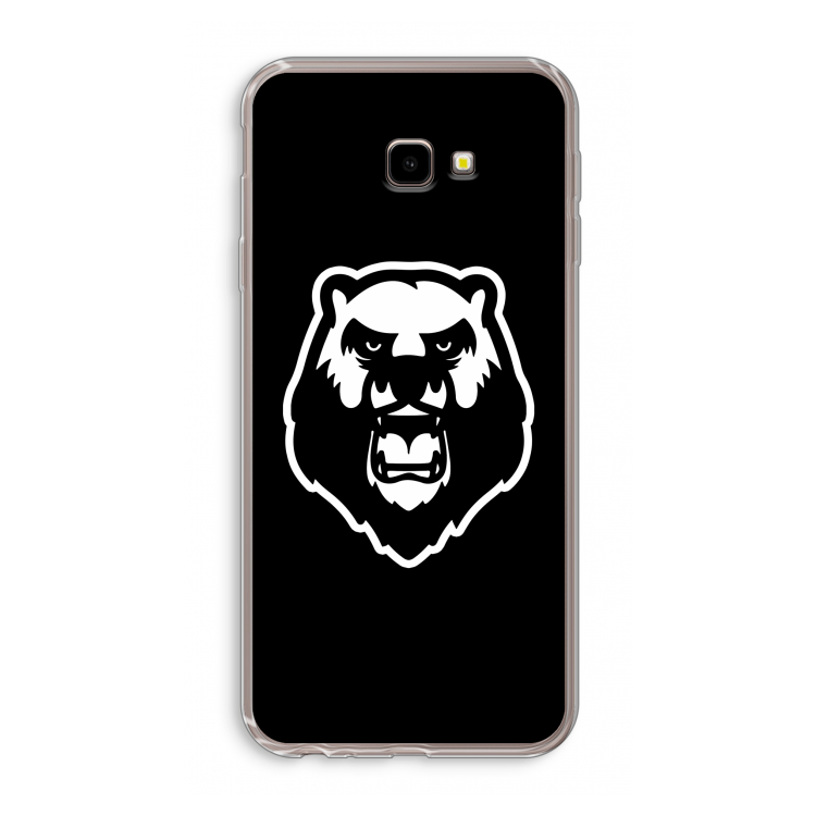 Angry Bear (black): Samsung Galaxy J4 Plus Transparant Hoesje