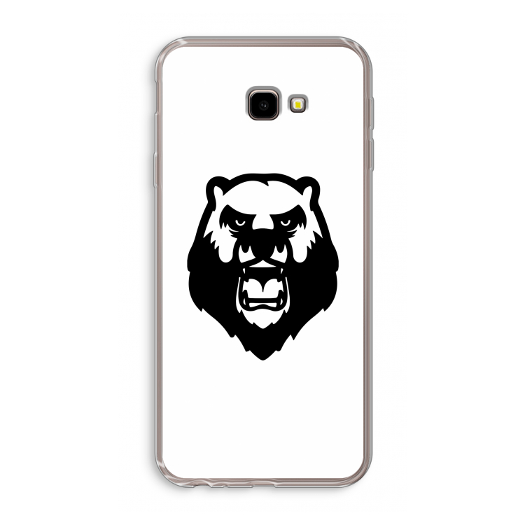 Angry Bear (white): Samsung Galaxy J4 Plus Transparant Hoesje