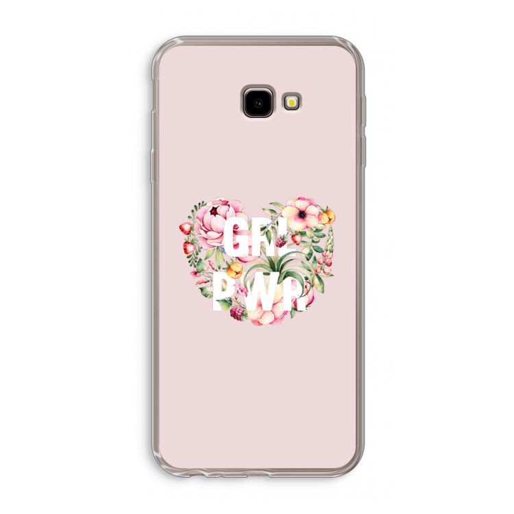 GRL PWR Flower: Samsung Galaxy J4 Plus Transparant Hoesje