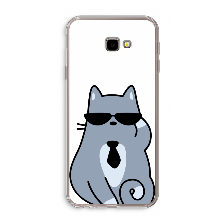 Cool cat: Samsung Galaxy J4 Plus Transparant Hoesje