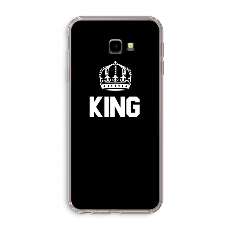King zwart: Samsung Galaxy J4 Plus Transparant Hoesje