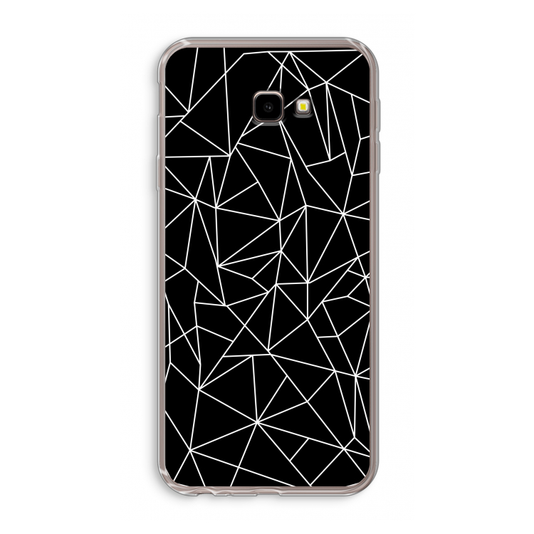 Geometrische lijnen wit: Samsung Galaxy J4 Plus Transparant Hoesje