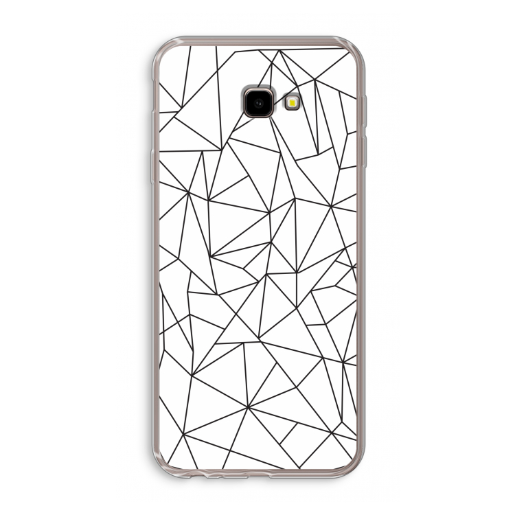 Geometrische lijnen zwart: Samsung Galaxy J4 Plus Transparant Hoesje