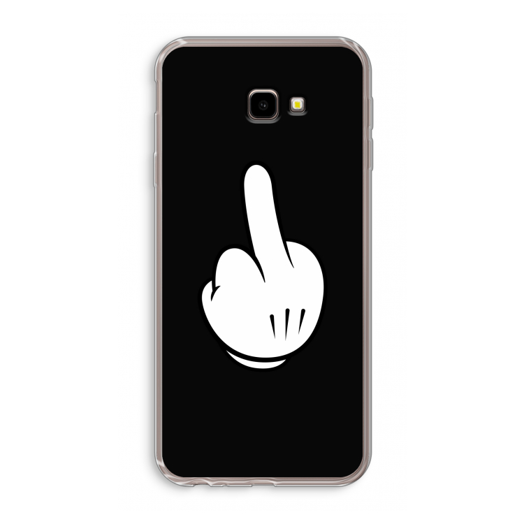 Middle finger black: Samsung Galaxy J4 Plus Transparant Hoesje