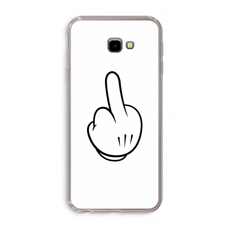 Middle finger white: Samsung Galaxy J4 Plus Transparant Hoesje