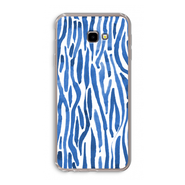 Blauwe nerven: Samsung Galaxy J4 Plus Transparant Hoesje