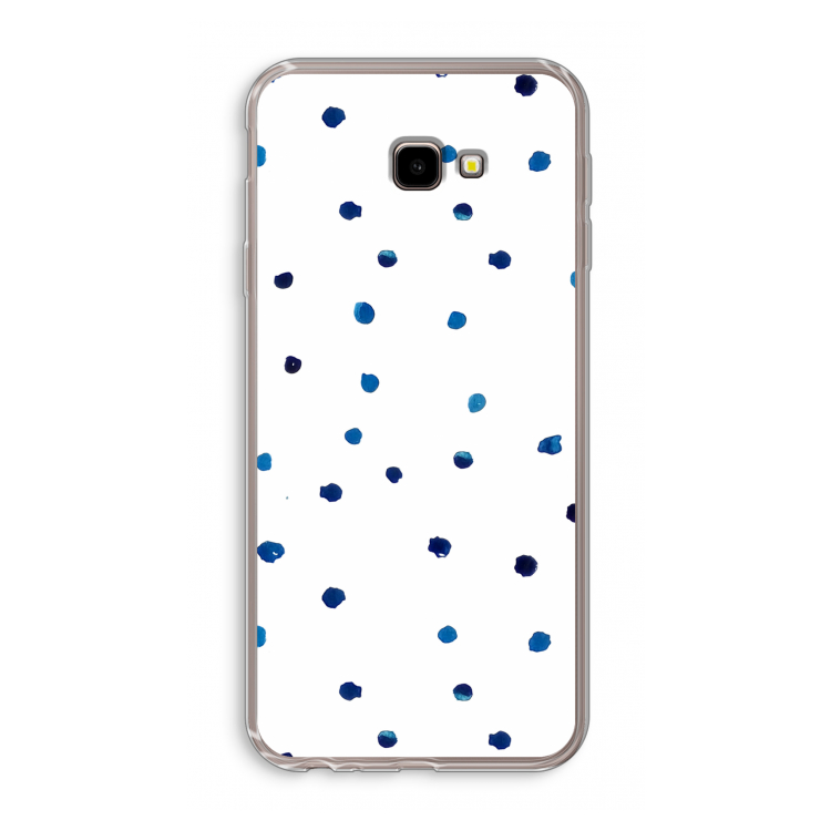 Blauwe stippen: Samsung Galaxy J4 Plus Transparant Hoesje