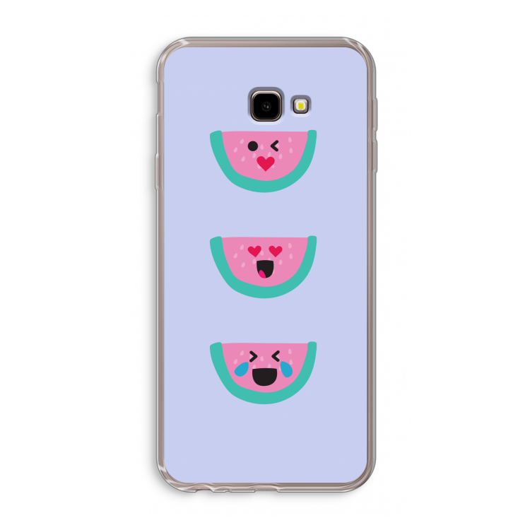 Smiley watermeloen: Samsung Galaxy J4 Plus Transparant Hoesje
